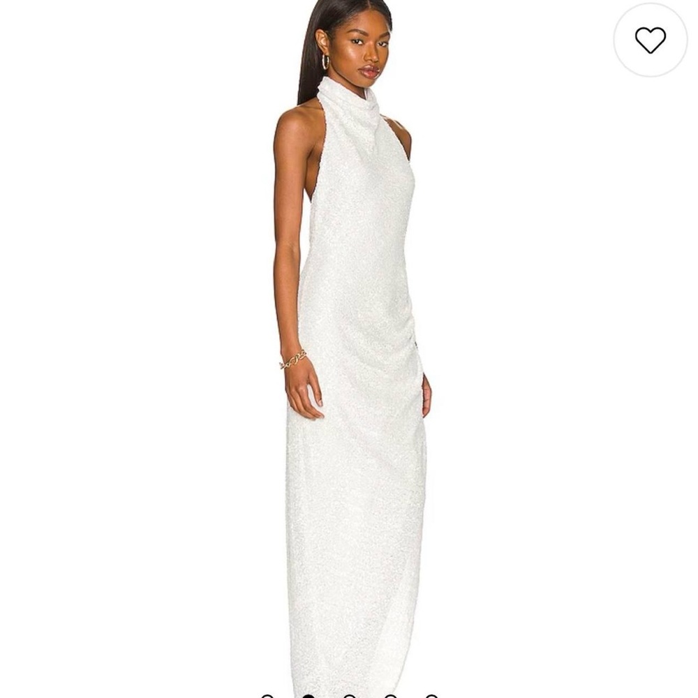 Amanda Uprichard white sequin Samba gown US small